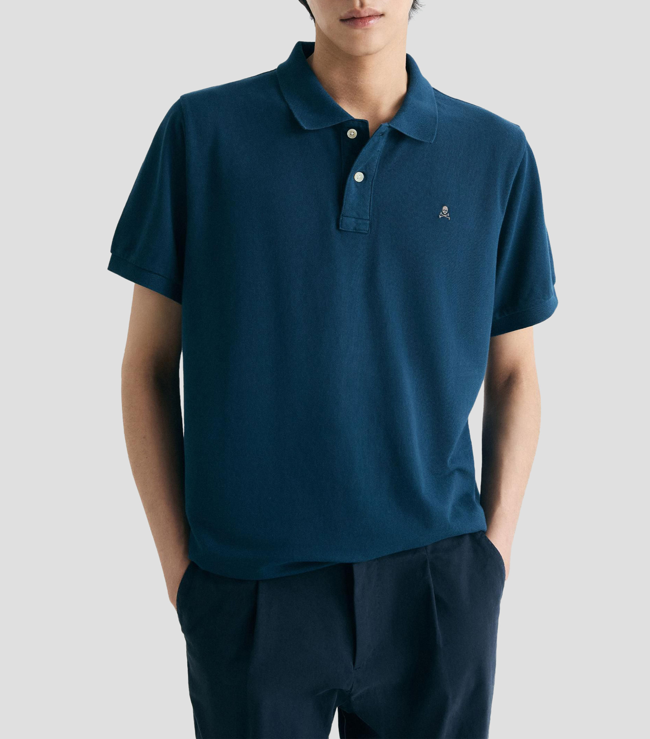 Playera tipo polo manga corta lisa Hombre
